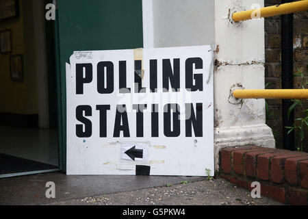 Harringay, Nord-London, UK. 23. Juni 2016. Am Wahltag Referendum Tageszeit Großbritanniens EU (Europäische Union). Ein Wahllokal verwendet für das EU-Referendum in Harringay, North London Credit: Dinendra Haria/Alamy Live News Stockfoto