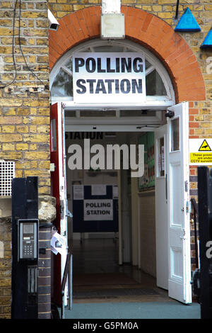 Harringay, Nord-London, UK. 23. Juni 2016. Am Wahltag Referendum Tageszeit Großbritanniens EU (Europäische Union). Ein Wahllokal verwendet für das EU-Referendum in Harringay, North London Credit: Dinendra Haria/Alamy Live News Stockfoto