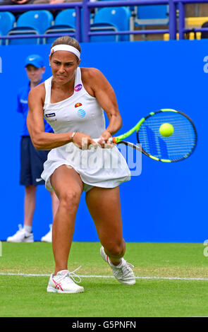 Monica Puig (Puerto Rico) spielen bei den Aegon International, Eastbourne 2016 Stockfoto