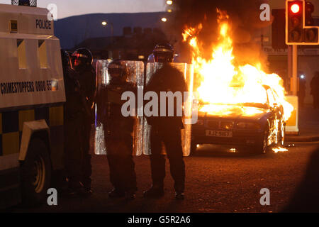 Anschluß-Markierungsfahne Proteste Stockfoto