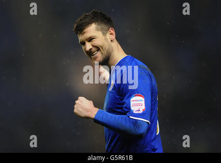 Fußball - npower Football League Championship - Leicester City / Middlesbrough - King Power Stadium. David Nugent von Leicester City feiert sein Ziel Stockfoto