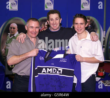 Die Lloyds TSB Rugby Club Tour Sport Quiz Nacht im Sale Sharks. Mit Johnathan Davies und Gästen. Stockfoto