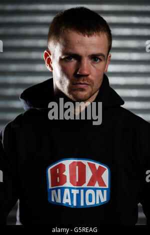 Boxen - Frankie Gavin Photocall - Hall Green Fitness-Studio Stockfoto