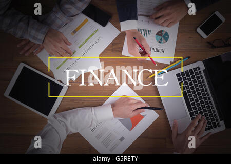BUSINESS TEAM WORKING OFFICE  Finance TEAMWORK BRAINSTORMING CONCEPT Stockfoto