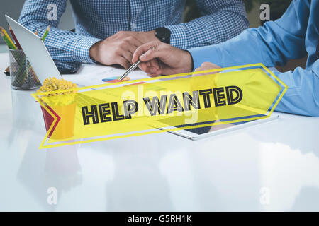 BUSINESS OFFICE-Hilfe arbeiten wollte TEAMWORK BRAINSTORMING Konzept Stockfoto