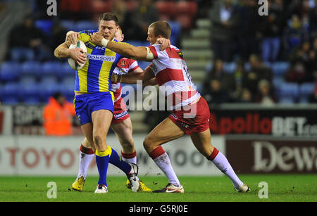 Rugby League - Super League - Wigan Warriors V Warrington Wolves - DW-Stadion Stockfoto