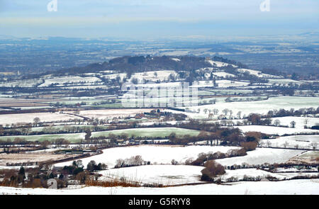 Der Blick über Gloucestershire von Crickley Hill Country Park, Gloucestershire. Stockfoto