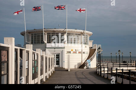Abend auf Worthing Pier West Sussex UK Stockfoto