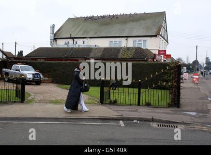 Ein allgemeiner Blick auf Thameside Crescent in Canvey Island 60 Jahre nach der großen Flut von 1953. Stockfoto