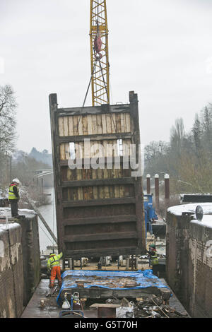 Holt Sperre Tor Ersatz Stockfoto