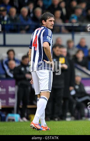 Fußball - Barclays Premier League - West Bromwich Albion gegen Tottenham Hotspur - The Hawthorns. Goran Popov von West Bromwich Albion reagiert nach seiner Absendung Stockfoto