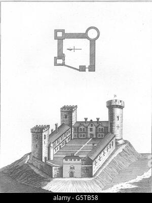 CAMBRIDGESHIRE: Cambridge Schloss. Grose. , Antik print 1783 Stockfoto