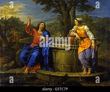 Christus und die Frau aus Samaria - Pierre Mignard Stockfoto