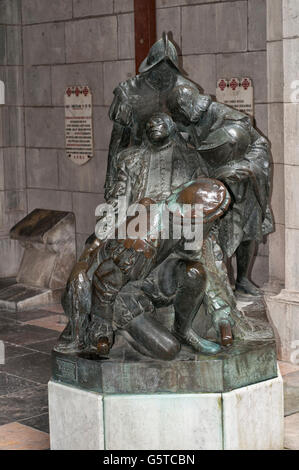 Ansicht der Bronzestatue des Heiligen Ignacio de Loyola, Heiligtum in Loyola. Azpeitia. Baskisches Land. Spanien. Stockfoto