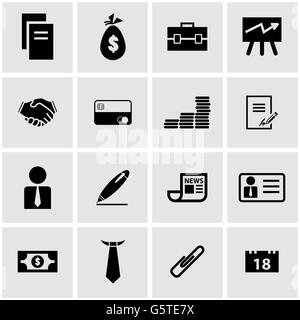 Vektor schwarzen Business-Icon-set Stock Vektor