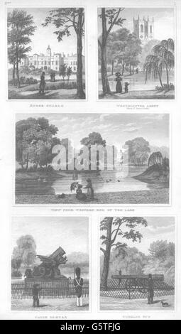 ST JAMES: Horse Guards; Westminster Abbey; Park; Cadiz Mörtel; Türkischen Gewehr, 1832 Stockfoto