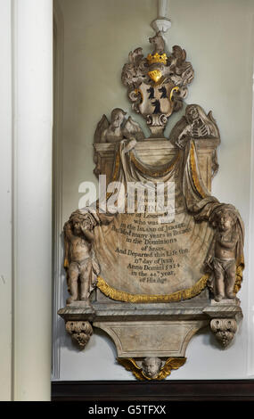 St Mary Aldermary, Kirche in der City of London, Seale-Denkmal Stockfoto