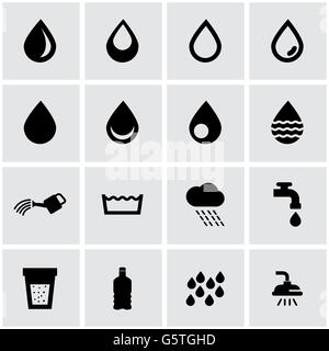 Vektor schwarze Wasser Icons set Stock Vektor