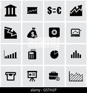 Vector schwarz wirtschaftlichen Icon-set Stock Vektor