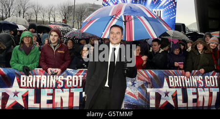 Britain's Got Talent Auditions. David Walliams kommt bei den britischen Got Talent-Vorsingen im Clyde Auditorium in Glasgow, Schottland, an. Stockfoto