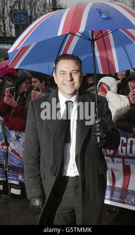 Britain's Got Talent Auditions. David Walliams kommt bei den britischen Got Talent-Vorsingen im Clyde Auditorium in Glasgow, Schottland, an. Stockfoto