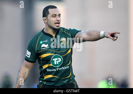 Rugby Union - Heineken Cup - Pool Four - Glasgow Warriors gegen Northampton Saints - Scotstoun Stadium. Samu Manoa, Northampton Saints Stockfoto