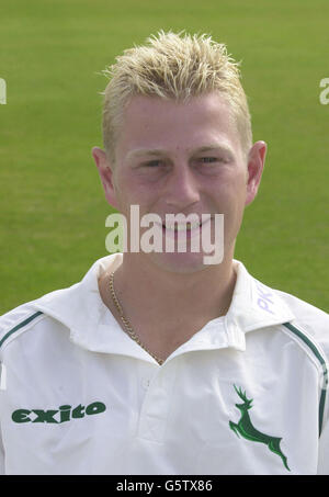 David Lucas - Nottinghamshire. David Lucas, Cricket Club-Spieler im Bezirk Nottinghamshire, bei der Trent Bridge Stockfoto