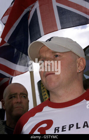 Johnny Adair entlassen aus dem Gefängnis Stockfoto