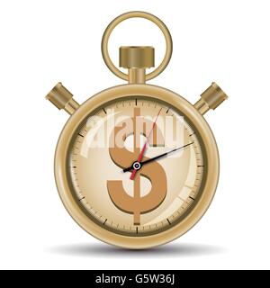 Zeit Verkauf Konzept goldene Stoppuhr Stock Vektor