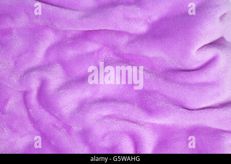 Decke Textur weich lila violett samt Hintergrund Falte Glanz warm Stockfoto