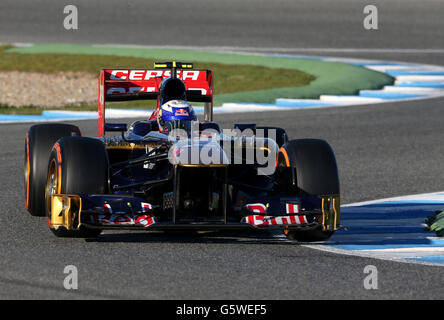 Toro Rossos Daniel Ricciardo während der Testphase im Circuito de Jerez, Jerez, Spanien. Stockfoto