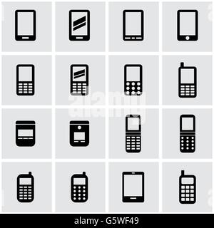 Vector schwarz Handy-Icon-set Stock Vektor