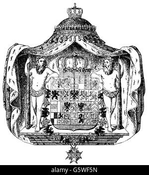 Heraldik, Wappen, Deutschland, Staatswappen des Königreichs Preußen, 1701, Zusatz-Rechte-Clearenzen-nicht vorhanden Stockfoto