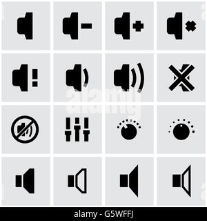 Vector schwarz Lautsprecher-Icon-set Stock Vektor