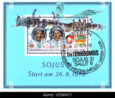 Raumfahrt,Mission,Sojus 31,gemeinsamer Raumflug UdSSR - Ostdeutschland,Sonderausgabe Stempel,1 Marke der DDR,1978,2. Jahrhundert,70er,70er,UdSSR,Union der Sozialistischen Sowjetrepubliken,Sowjetunion,Raumfahrt,zusammen,Raumschiff,Raumplattform,Raumstation,Saljut 6,Kosmonauten,Kosmonauten,Sigmund Jähn(* 1937),Valery-Raumschiff 1934,Raumfahrternachlässe,Raumfahrterinnen,Raumfahrternachlässe,Raumfahrterrechte,RaumfahrterSonderstempel,Raumfahrternachbarn,Raumfahrternachbarn,Raumfahrternachbarn,Raumfahrternachbarn,RaumfahrterSonderwelternachbarn,Raumfahrterinnen,Raumfahrterinnen,Raumfahrternachbarn,Raumfahrterinnen,Raumfahrterinnen,Raumfahrterinnen,RaumfahrterSonder Stockfoto