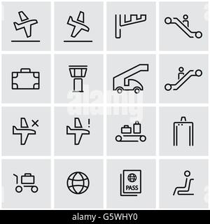 Vektor-Linie Flughafen-Icon-set Stock Vektor