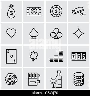Vektor-Linie-Casino-Icon-set Stock Vektor