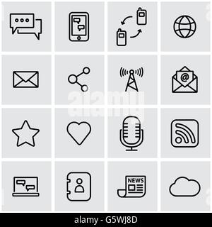 Vektor-Line-Kommunikation-Icon-set Stock Vektor