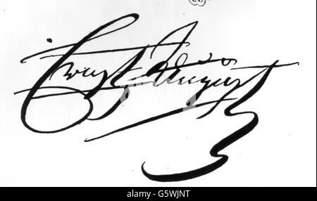 Ernest Augustus I, 5.6.171 - 18.11.1851, König von Hannover 20.6.1837 - 18.11.1851, Unterschrift, Stockfoto