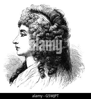 Stein, Charlotte von, 25.12.1742 - 6.1.1827, deutsche Dame-in-Waiting, Porträt, Holzgravur, 19. Jahrhundert, Stockfoto