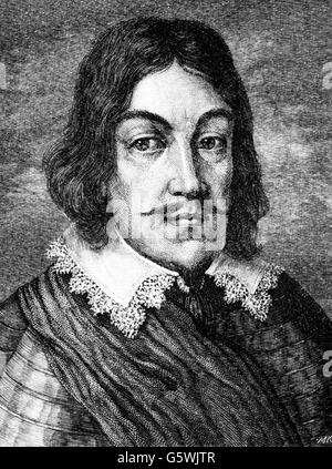 Bernard, 16.8.1604 - 18.7.1639, Herzog von Sachsen-Weimar, Deutscher General, Porträt, Holzgravur, 19. Jahrhundert, Stockfoto