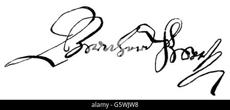 Bernard, 16.8.1604 - 18.7.1639, Herzog von Sachsen-Weimar, deutscher General, Unterschrift, Stockfoto