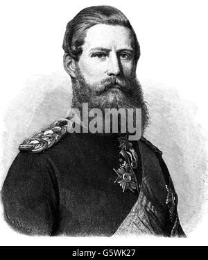Friedrich III., 18.10.1831 - 15.6.1888, Deutsche Kaiser 9.3. - 15.06.1888, Porträt, Holzstich nach Gemälde von Winterhalter, circa 1869, Artist's Urheberrecht nicht gelöscht werden Stockfoto