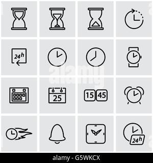 Vektor-Linie Zeit Symbolsatz Stock Vektor