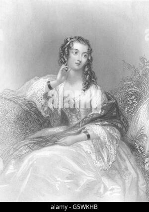 WALTER SCOTT: Lucy Ashton (Braut von Lammermoor), antique print 1841 Stockfoto