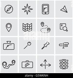 Vektor-Linie-Navigation-Icon-set Stock Vektor