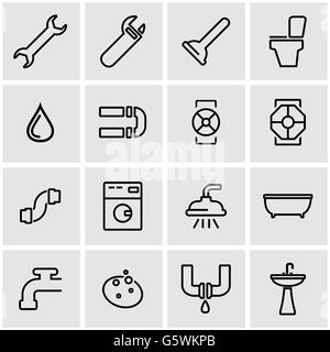 Vektor-Linie-Sanitär-Icon-set Stock Vektor