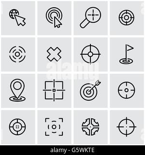 Vektor-Linie-Ziel-Icon-set Stock Vektor