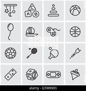 Vektor-Linie-Spielzeug-Icon-set Stock Vektor