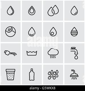 Vektor-Linie-Wasser-Icon-set Stock Vektor